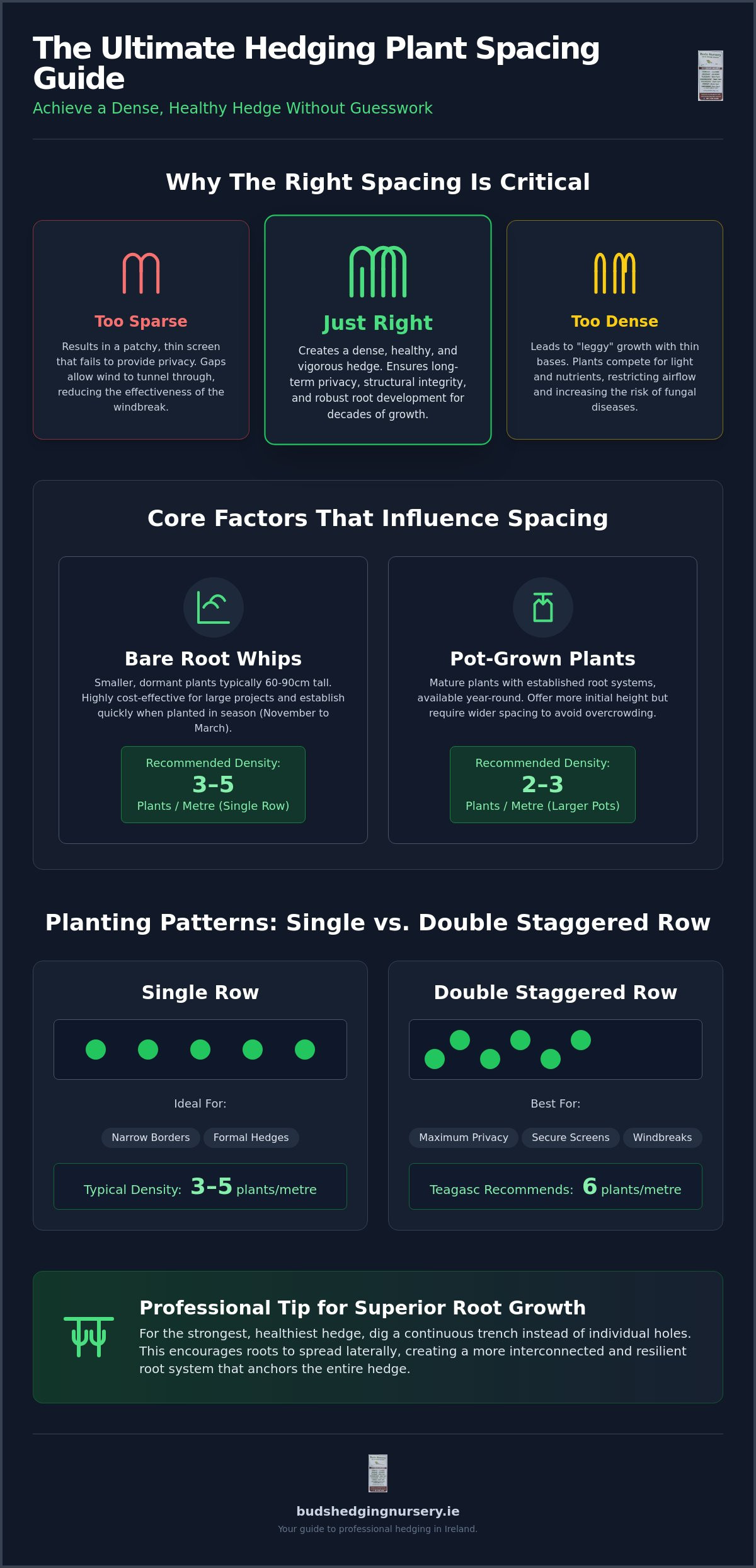 Hedging Plant Spacing Guide: How to Calculate the Perfect Density
